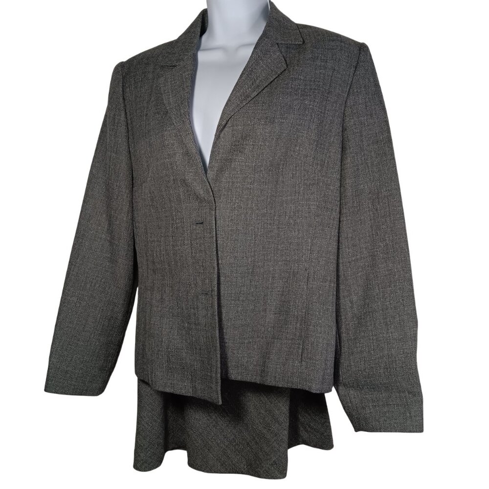 Larry Levine Charcoal Gray Textured Blazer